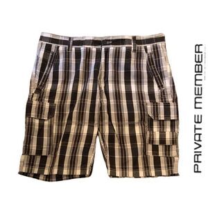 Private Member Plaid Cargo‎ Shorts - Size 38